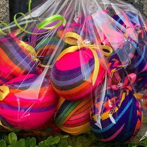 set of 6 handmade Mexican Christmas spheres